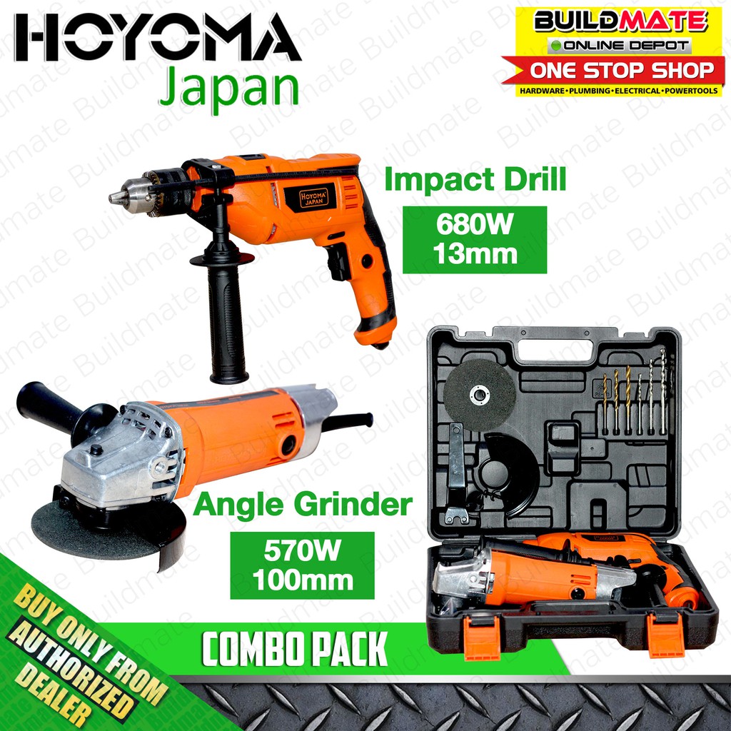 Hoyoma COMBO PACK Angle Grinder & Impact Drill •BUILDMATE• HYMPT