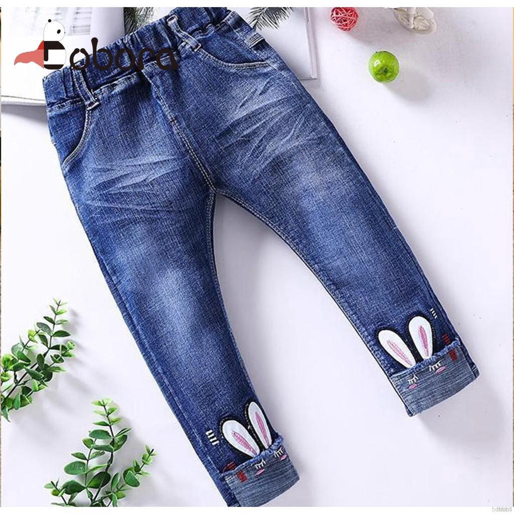 girls elastic waist jeans