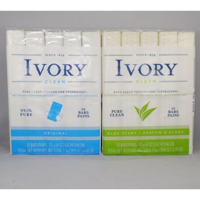 Sold Per Bar Ivory Clean Soap Original Aloe Scent 113g Shopee Philippines