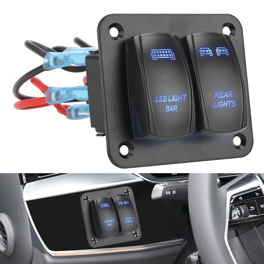 5 Pin ON/Off Toggle Switch Control Panel 2 Gang Rocker Switch Panel