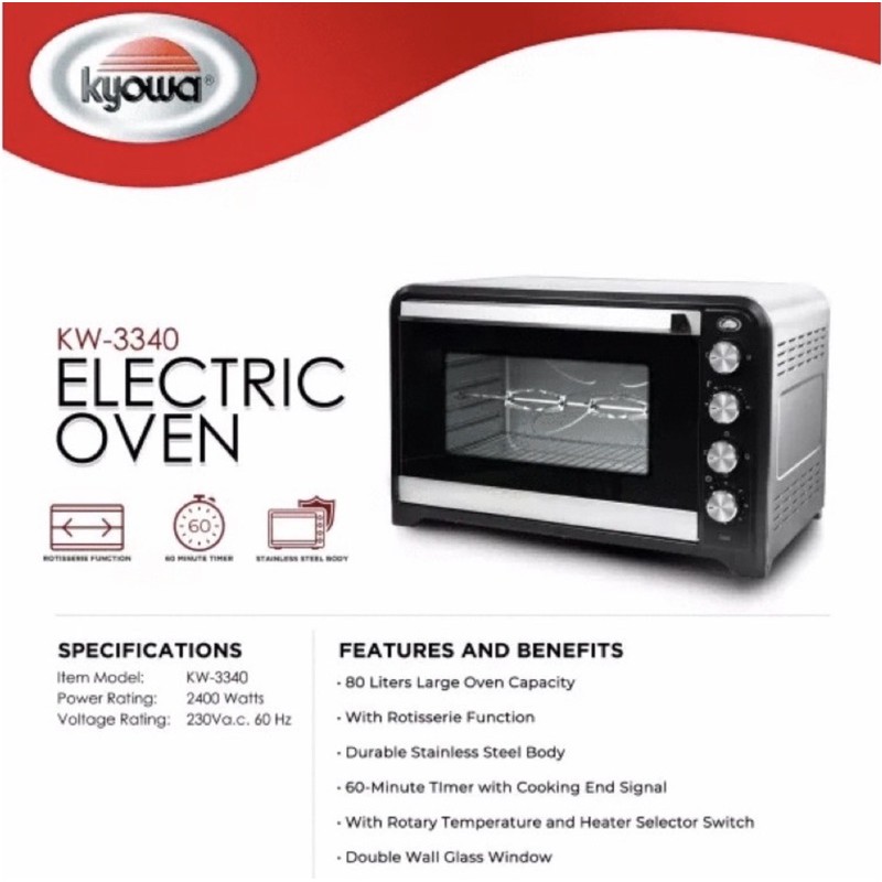 Kyowa Electric Oven 80L KW3340 Shopee Philippines