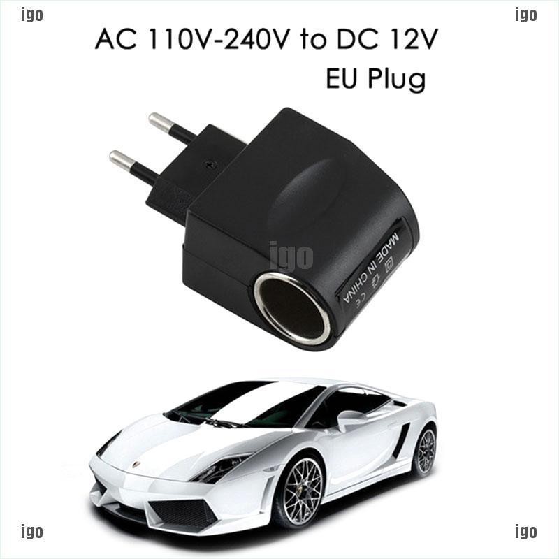 IGO 500MA EU Plug Car Power Adapter Converter 220V AC to 12V DC Charger