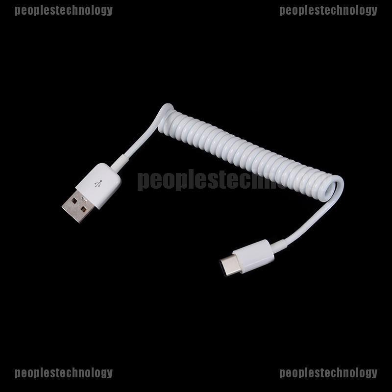 USB 3.1 Type C Male Jack to Micro B Male Plug Data Charger Spring Coiled Cables