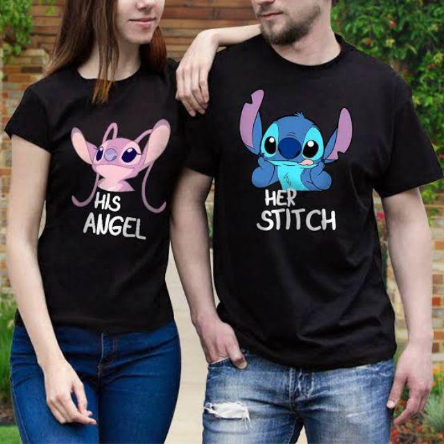 stitch and angel couple shirt