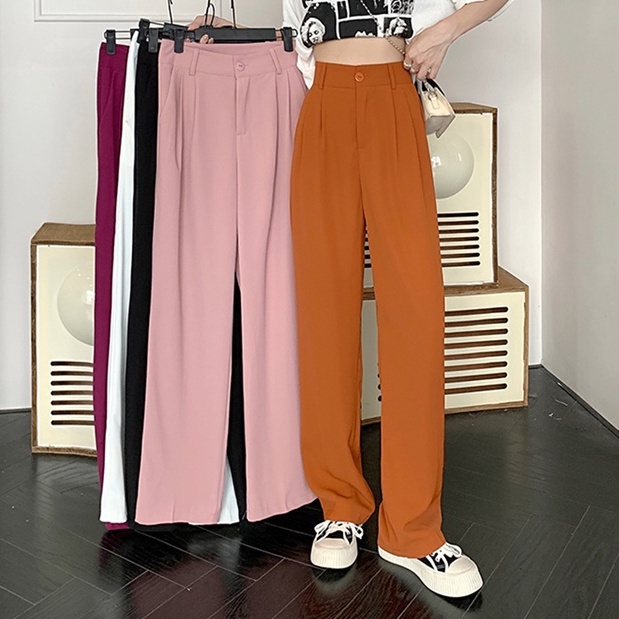 xiaozhainv Korean style fashion high waist straight pants women casual ...