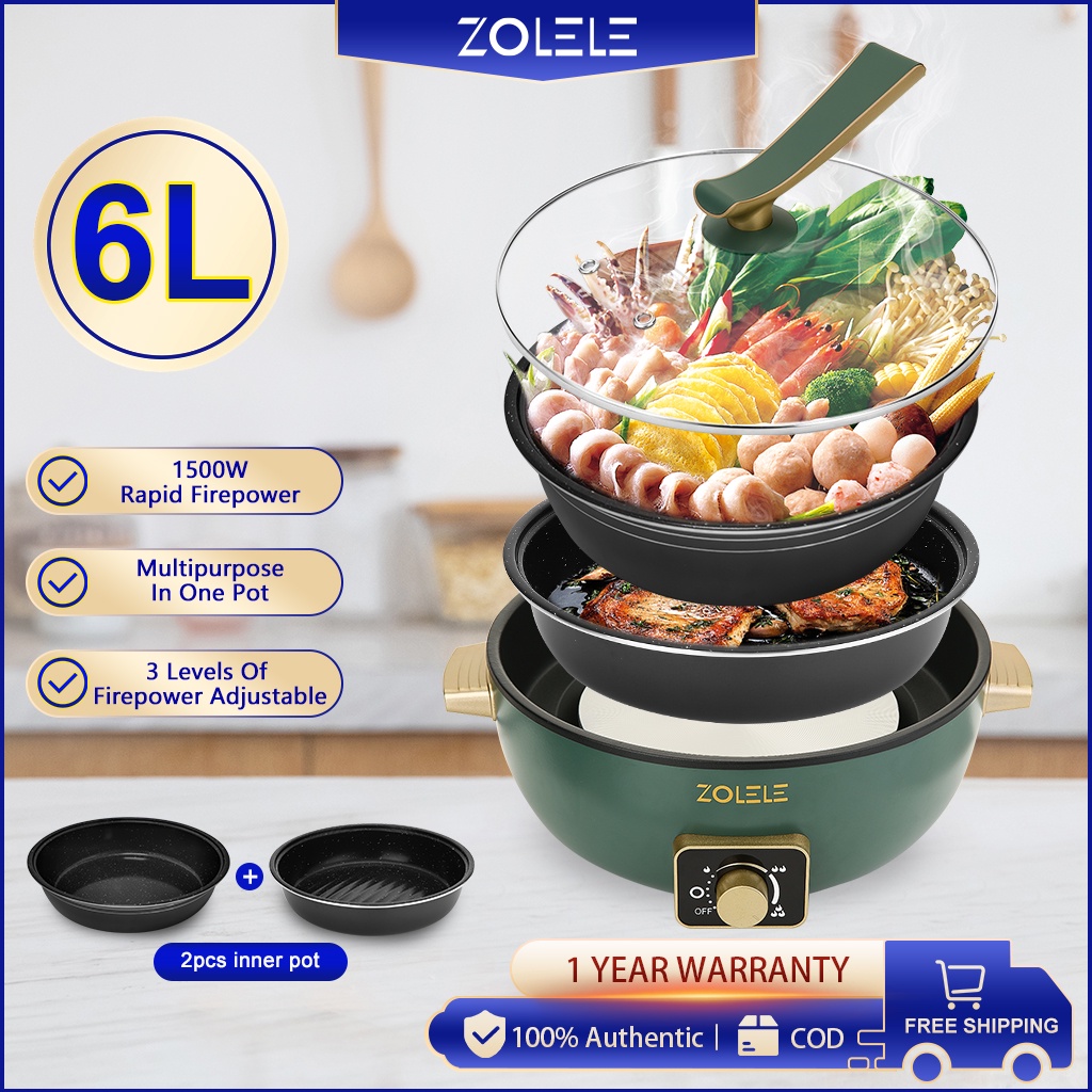 ZOLELE 6L High Capacity Electric Cooker Nonstick Multifunction