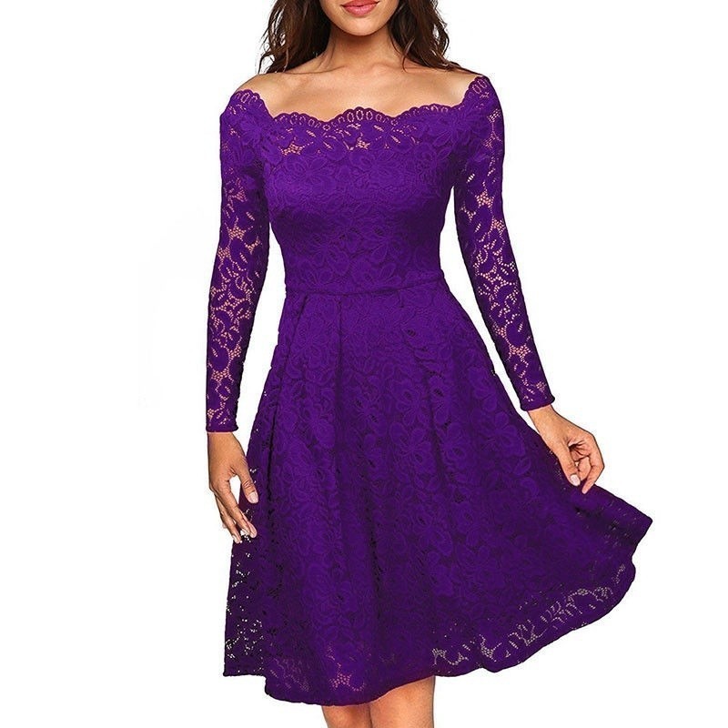 purple swing dress
