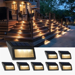 Details about   Solar Powered LED Wall Mount Lights Outdoor Garden Door Step Fence Walkway Lamps 