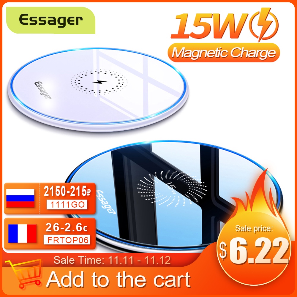 Essager 15W Qi Magnetic Wireless Charger For IPhone 12 11 Pro Xs Max X 
