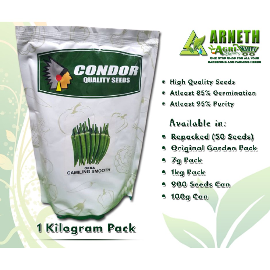 OKRA CAMILING SMOOTH SEEDS BY CONDOR 1KG | Shopee Philippines