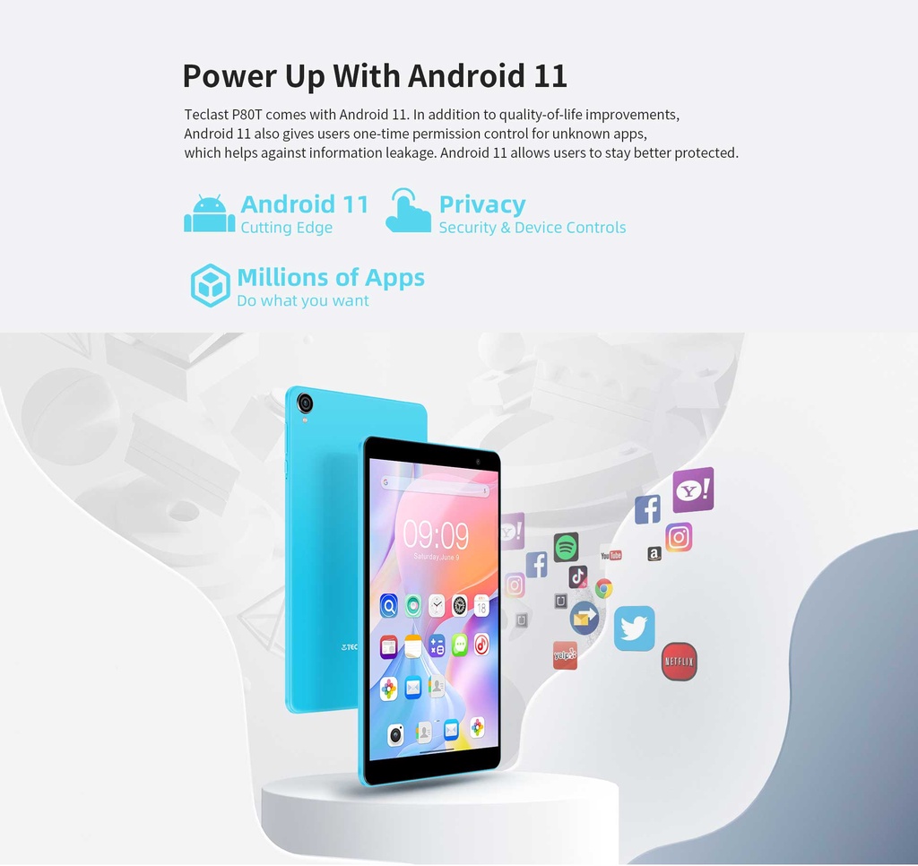 Teclast P80T tablet PC 3+32GB 8'' IPS HD Screen Wi-Fi 6 Android 11 ...