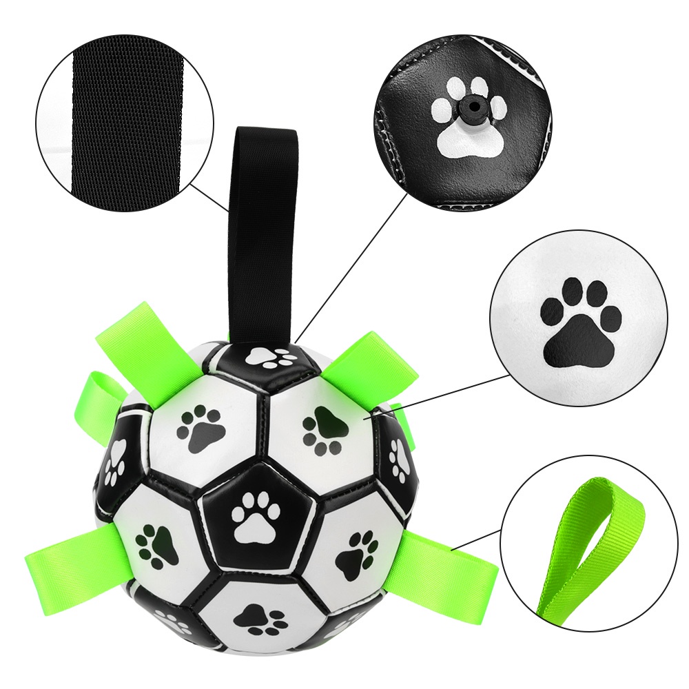 Dog Bite Chew Balls Puppy Outdoor Training Soccer With Grab Tabs ...