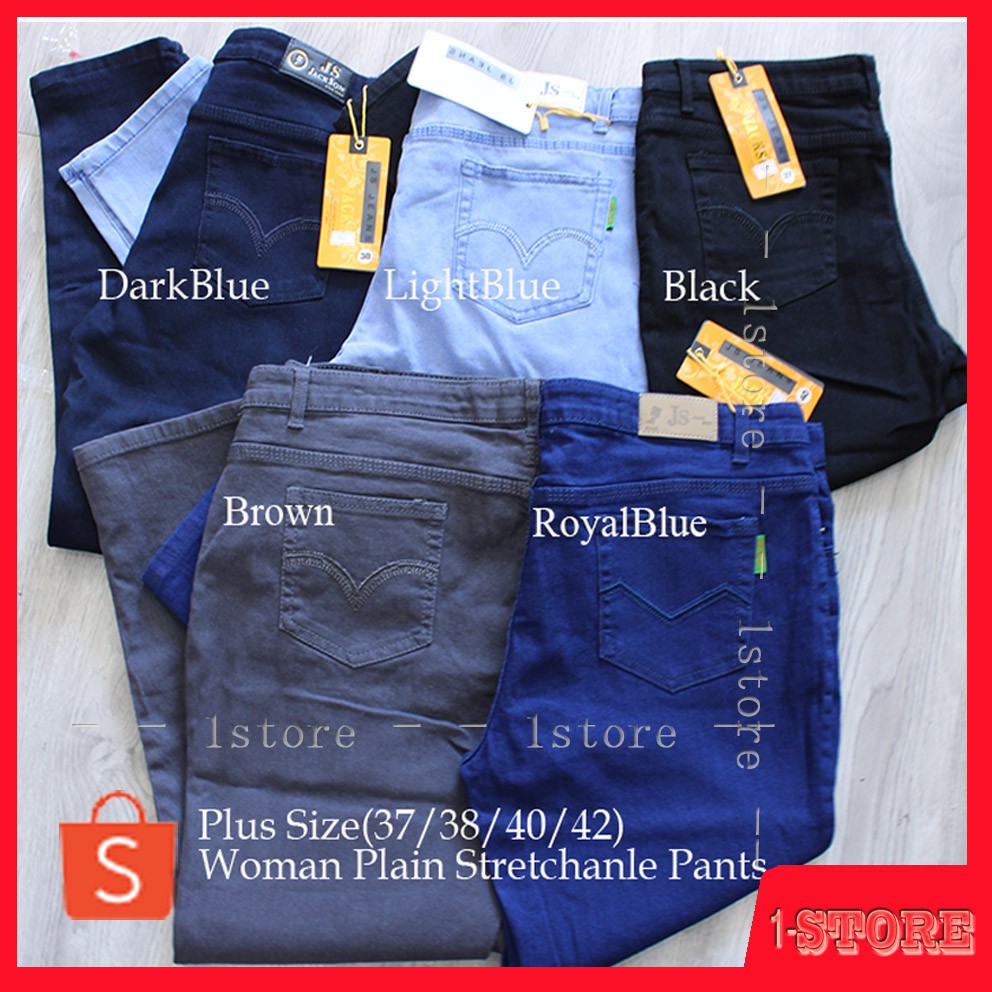 Plus Size(37/38/40/42) Woman Plain Stretchable Pants /5 Color/ Babae ...
