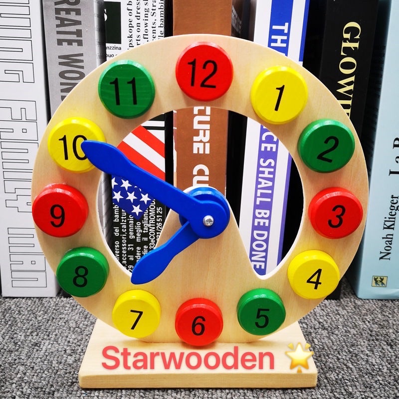 Wooden learning Clock toy For Kids For Toddlers Digital Clock STand