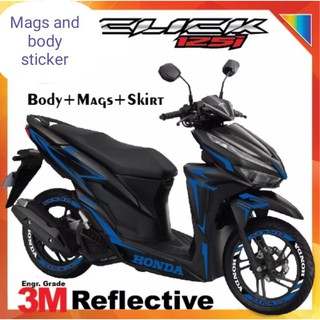 Reflectorized Wolf Body Decals For Honda Click 125i Shopee Philippines