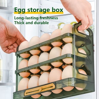 3F grid egg storage box egg fresh box refrigerator 30 grid tray container kitchen organizer