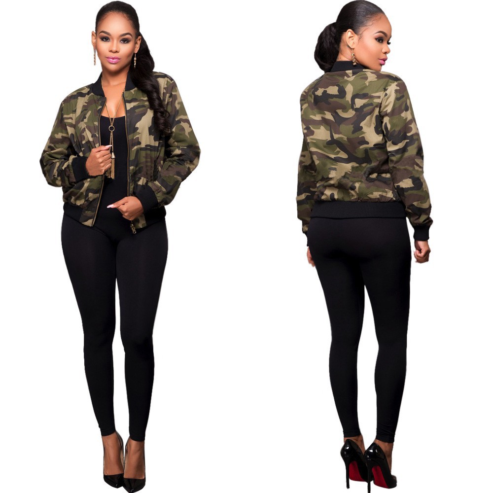 womens green camo jacket