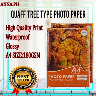 A4 Size 180gsm / 230gsm QUAFF Glossy Photo Paper / Inkjet Glossy Photo Paper (20 sheets / Pack)