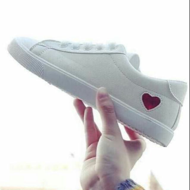 shoes with the red heart