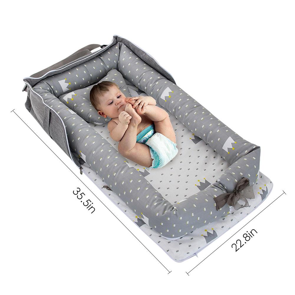 Cotton Portable Crib Bed Newborn Foldable Backpack Crib Baby Bionic Bed Breathable Sleep Nest