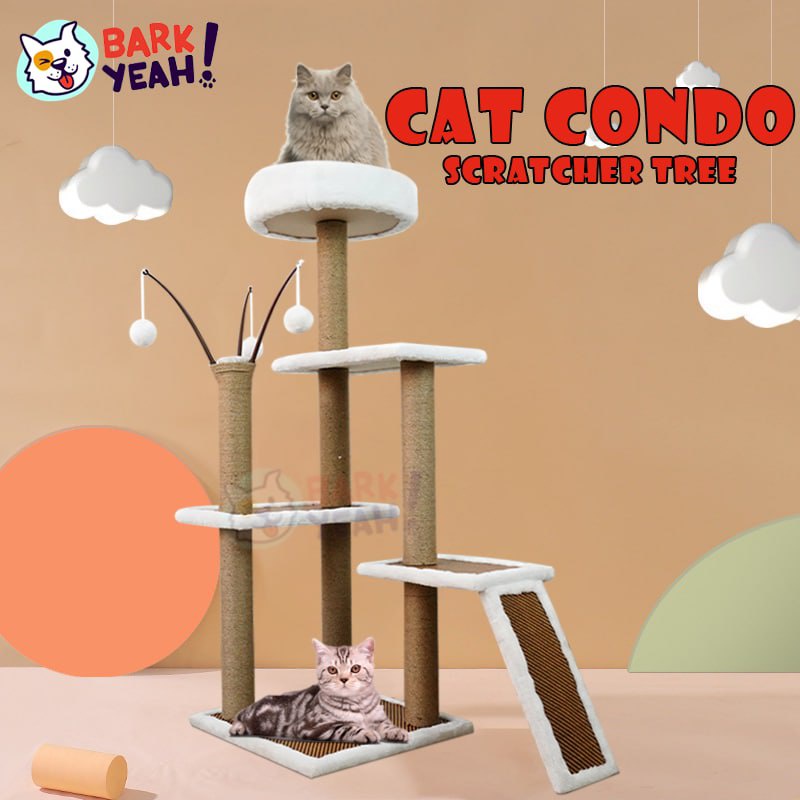 Sturdy Sisal Cat Tree House Cat Scratch Post Cat Tree Tower Condo With