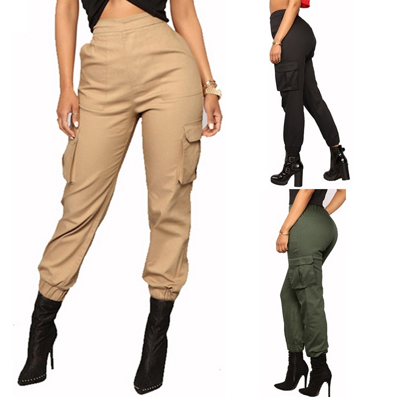 ladies stretch cargo trousers