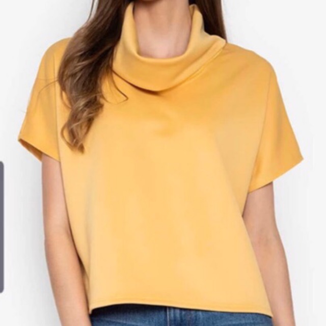 yellow cowl neck top