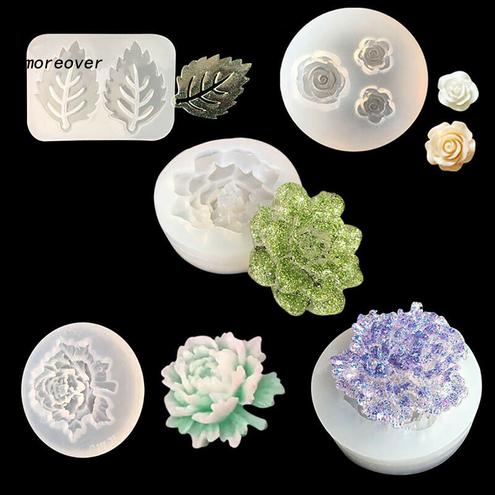 MORE♥Silicone Mold Flower Leaf Epoxy Resin Mould DIY Jewelry Making