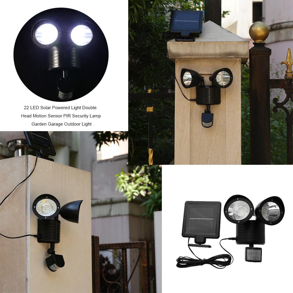 22 LED Solar Powered Motion Sensor PIR Security Light Garden Garage Outdoor TN