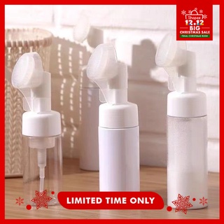 Foaming Bottle With Brush Pump Press Silicone Face Brush Foaming Brush Bottle Facial Mousse Foam Bot