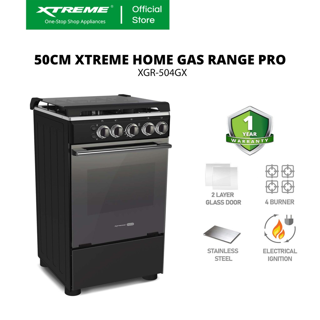 XTREME XSeries 50cm Gas Range 4Seal Burner 55L Oven Electric Ignition