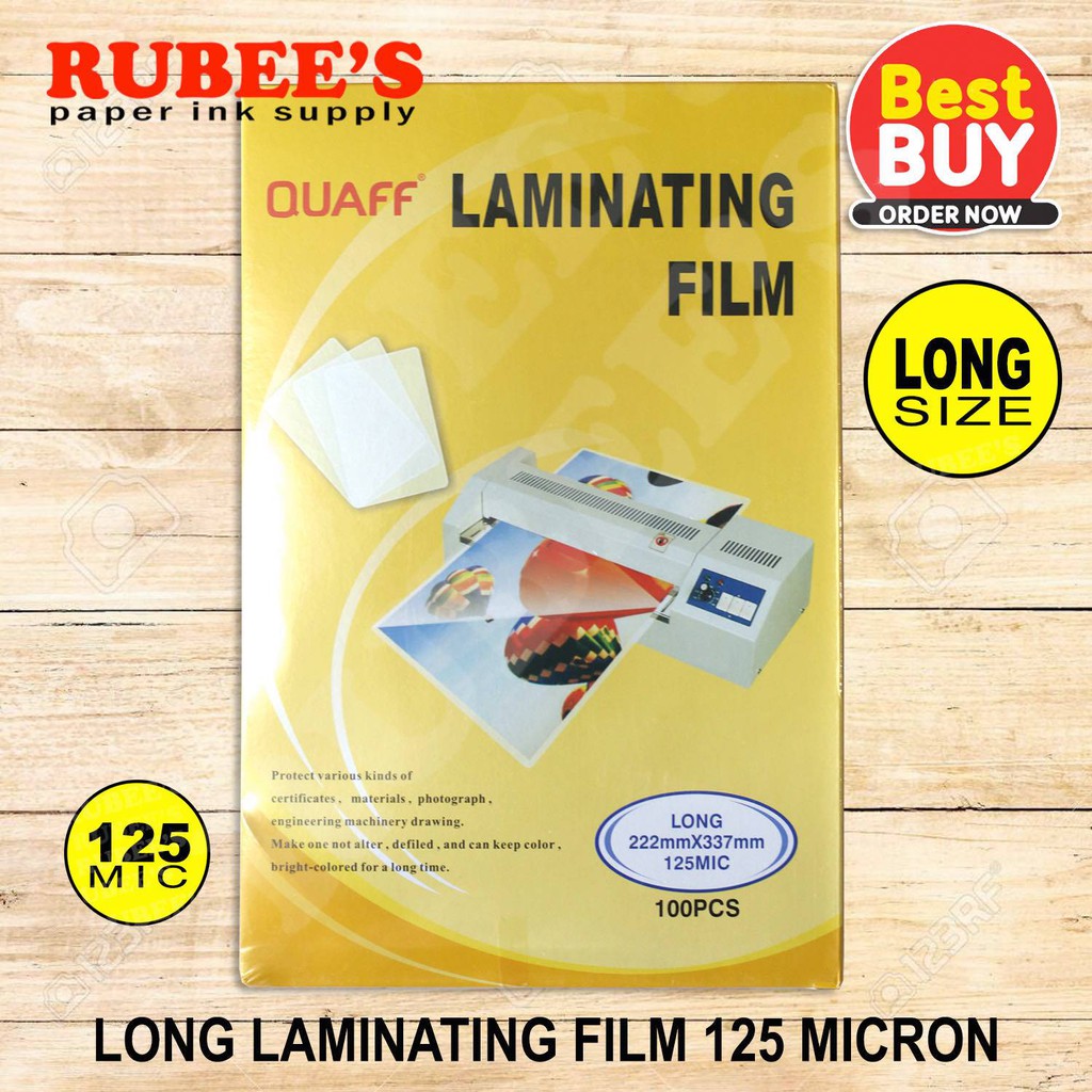 QUAFF LAMINATING FILM LONG (222mmx337mm) 125 MICRON Shopee Philippines