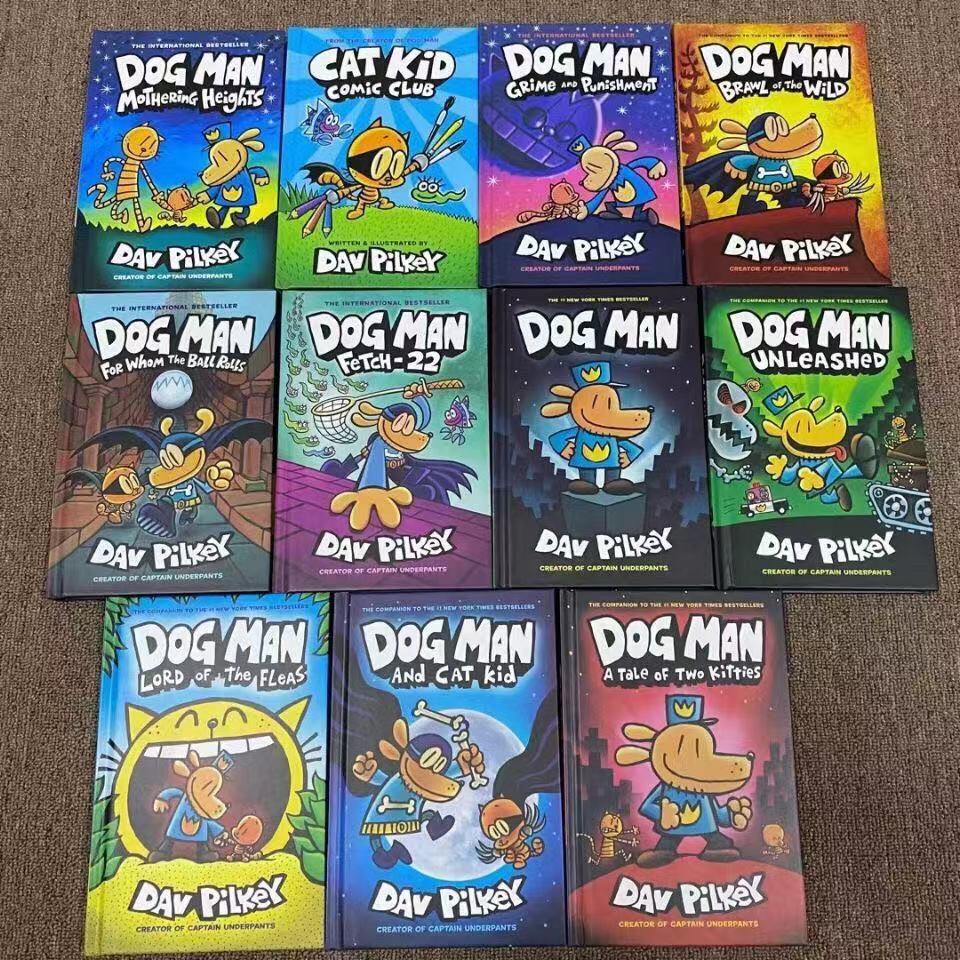 Dog man comic book Hardbound Books set of 11 by Dav Pilkey Shopee