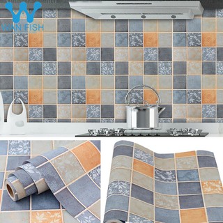 WANFISH Tiles Design for Bathroom Kitchen Waterproof Wallpaper Self-Adhesive Wall Sticker 10Mx45CM #2