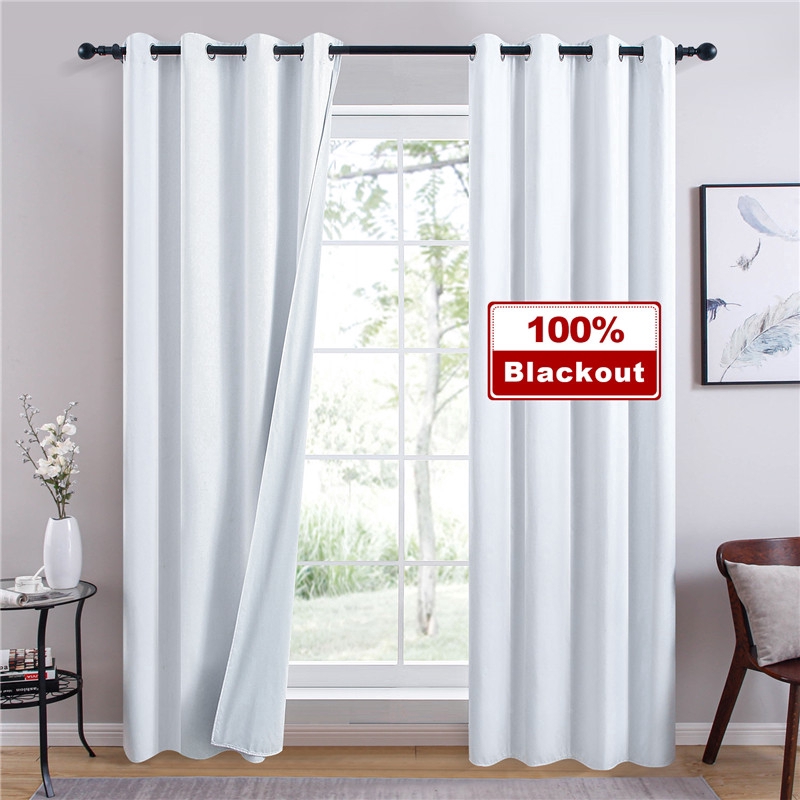 Modern Minimalist Pure white Blackout Curtains For Living Room Bedroom