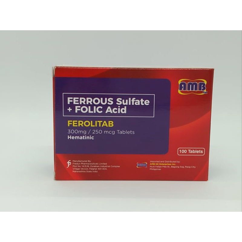 FERROUS SULFATE + FOLIC ACID ( ferolitab ) | Shopee Philippines