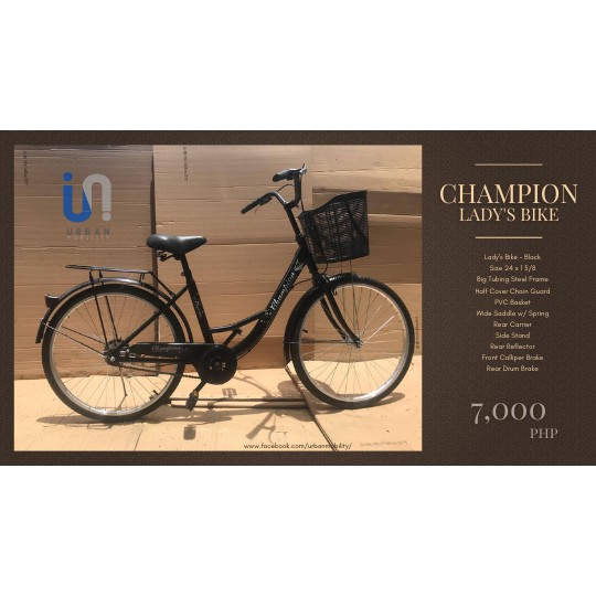 Patronise Spekulerer taxa Champion | 24 x 1 3/8 | Big Tubing Steel Frame | Lady's Bike | Shopee  Philippines