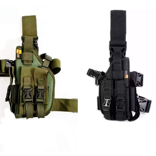 RIGHT and LEFT LOWCARRY LEG .HOLSTER. Left BLACK and Green