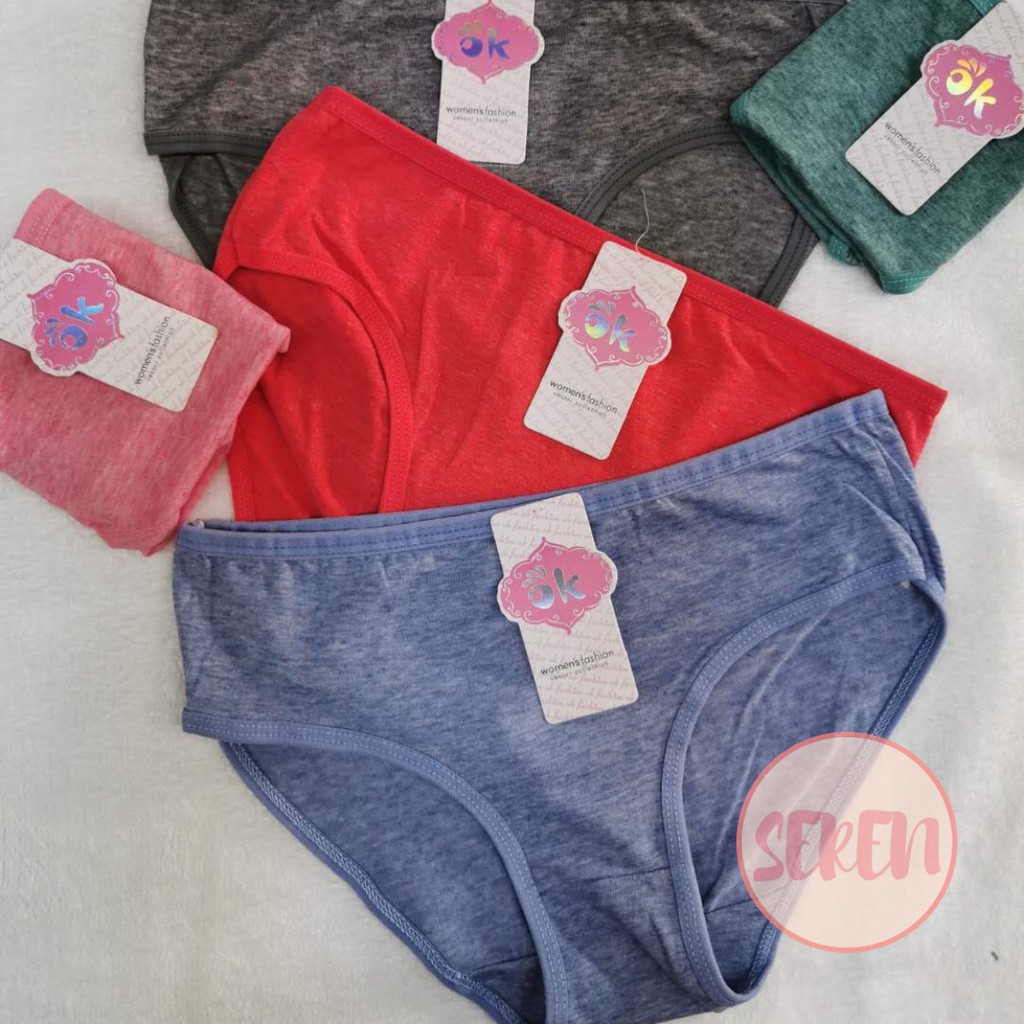 Seren 12 pcs Plain Cotton Ladies Panty Women's Panty Shopee Philippines