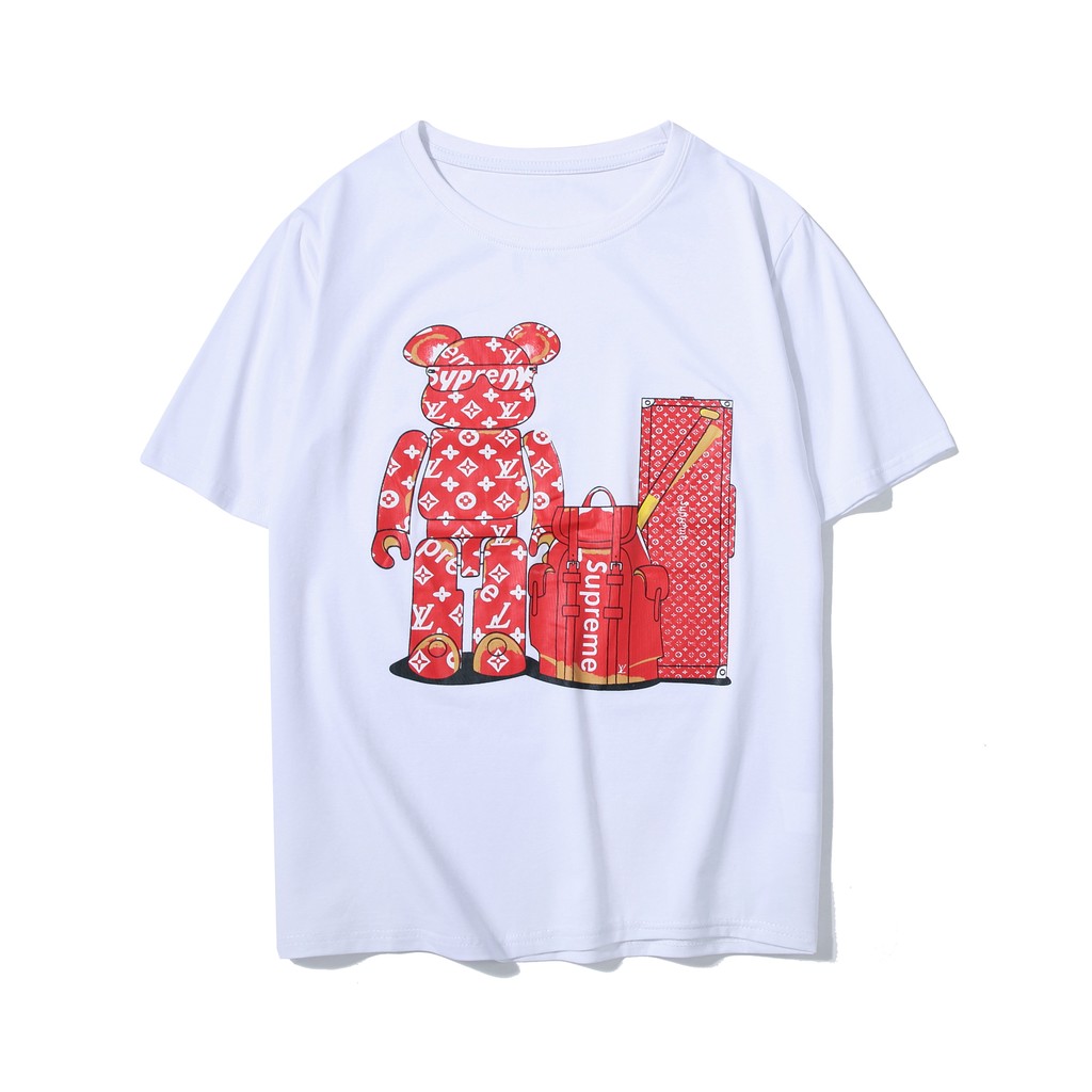 Supreme X LV Printed Short-sleeved Couple T-shirt | Shopee Philippines