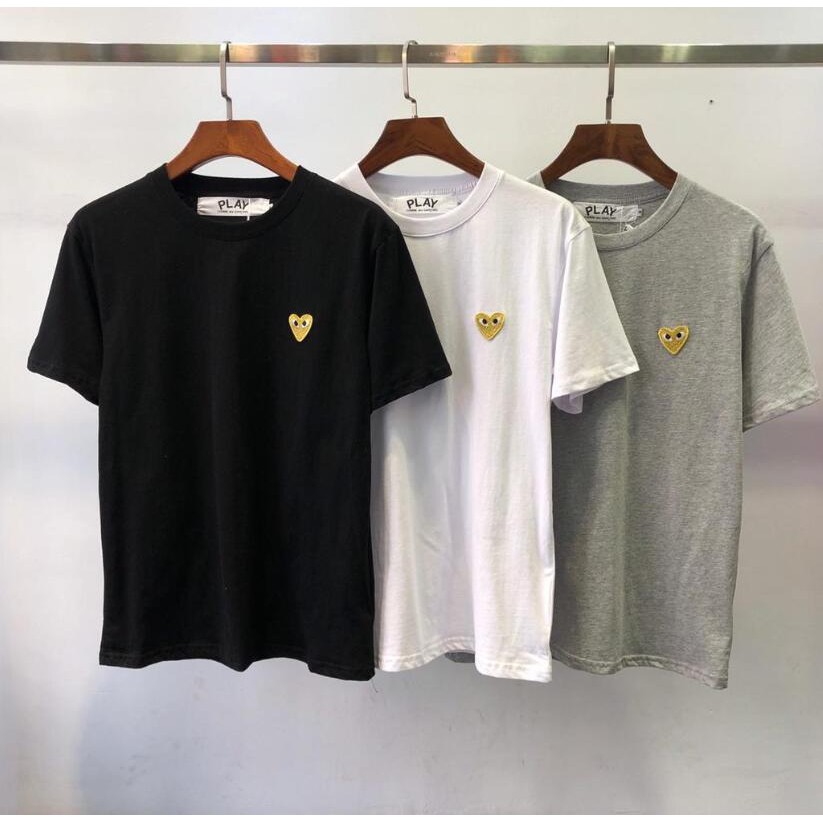 cdg t shirt gold heart