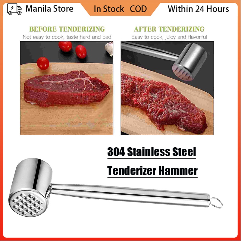 Meat Tenderizer Hammer 304 Stainless Steel Double-sided Tender Meat ...