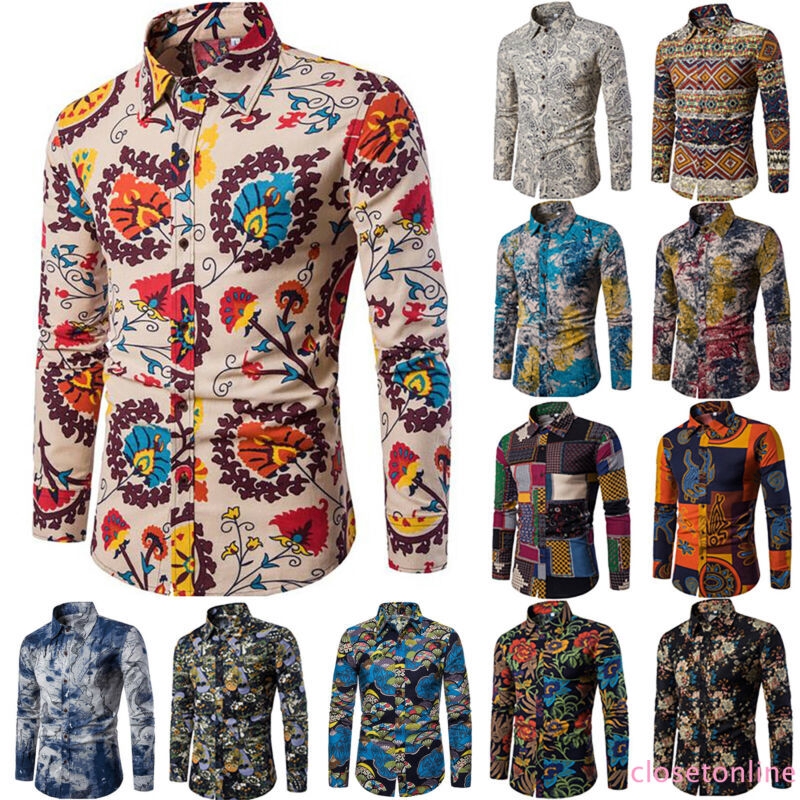 mens floral slim fit shirt