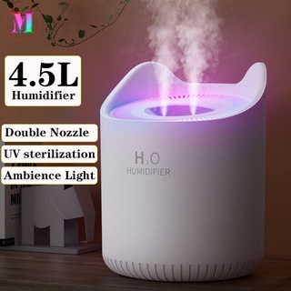 4.5L Humidifier Diffuser Double Nozzle Mist Maker Aromatherapy Essential Oil Home Air Humidifiers