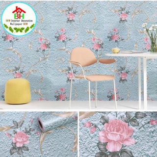 BHW Wallpaper Flower Design PVC Self Adhesive Waterproof Wallpaper Fabric Safety Home Decor V8