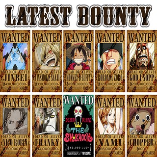 ONE PIECE WANTED LATEST BOUNTY POSTER | Shopee Philippines