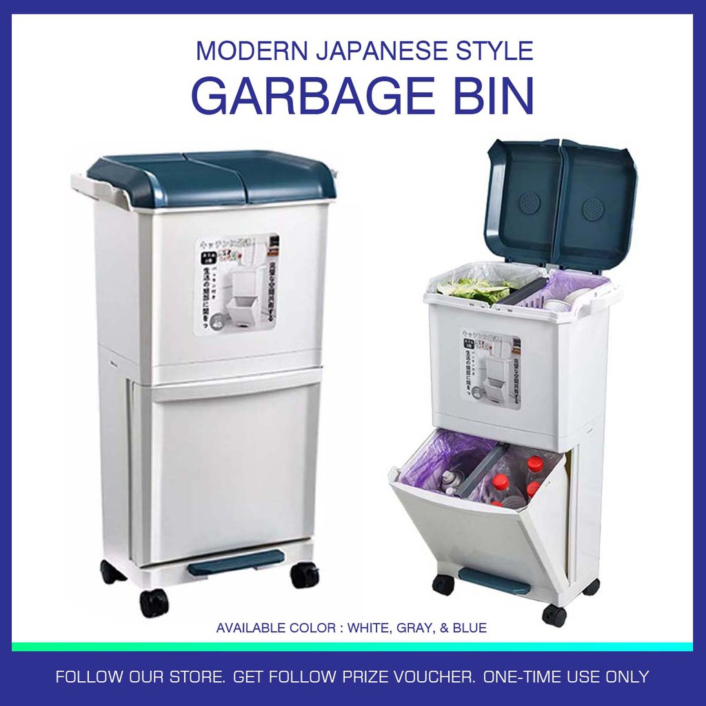 Garbage Bin Japanese style Dry And Wet Separation Garbage Sorting Trash