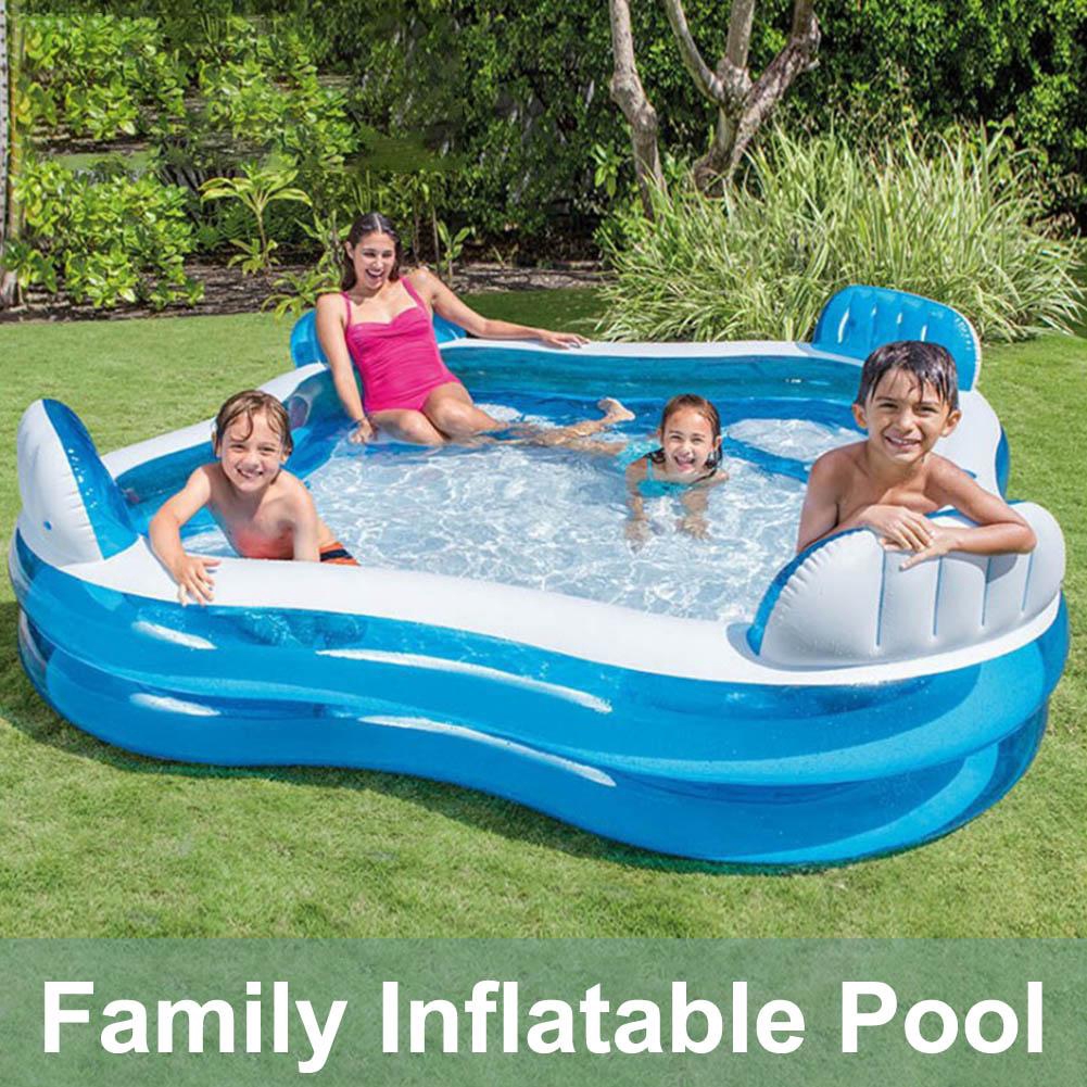 inflatable pool with bench