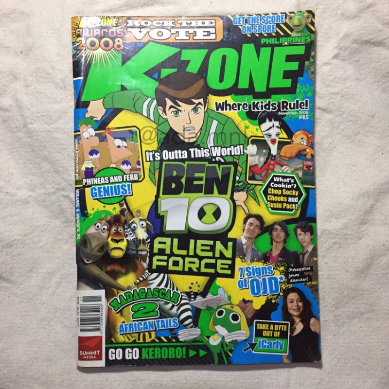 K Zone Magazine Back Issue November 08 Ben10 Phineas And Ferb Madagascar Icarly Shopee Philippines