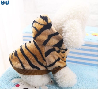 27Pets Pet Dog Costume  Cat Clothes For Pets Dogs Cats Halloween Costume Cosplay Tiger Warm Two Leg Coat gatos mascotas Drop Shipping #8